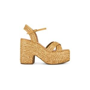 RAYE Wallis Platform Sandals In Raffia NWOT Size 7 Women's